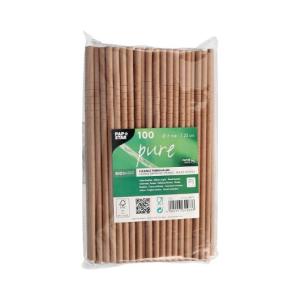 Sugrör PURE papp böjbar 20cm brun 100 fp