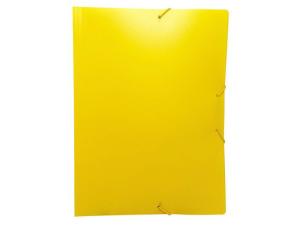 Gummibandsmapp u kl A4 plast gul