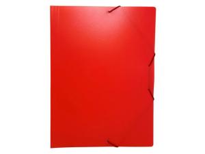 Gummibandsmapp u kl A4 plast röd