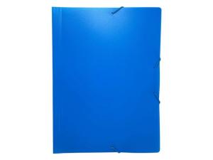 Gummibandsmapp u kl A4 plast blå
