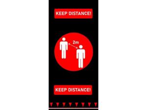 Matta Håll avstånd 90x200cm röd svart