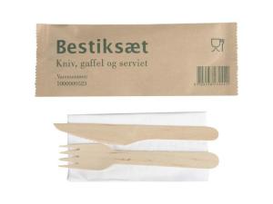 Besticksset trä med servett 400 fp