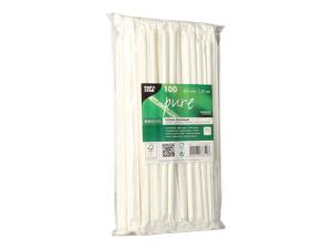 Sugrör PURE papp böjbar singelfp 100 fp