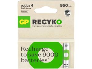 Batteri Laddbar GP Recyko 950 AAA 4 fp