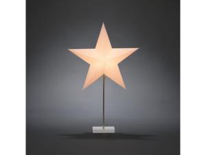 Pappersstjärna på fot 5-uddig 71 5cm vit