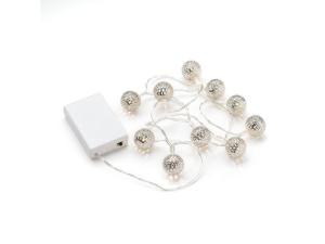 Ljusslinga 10 varmvit LED silver 0 9m