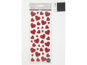 Glitterstickers röd hjärtan 84 fp