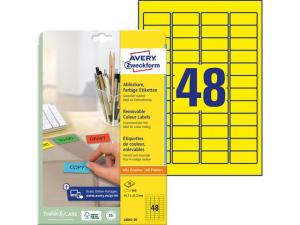 Etikett AVERY gul 45 7x21 2mm 960 fp