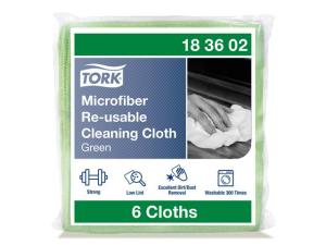 Microfiberduk TORK 30 5x30 5cm grön 6 fp