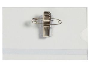 Namnskylt LYRECO m kläm nål 55x89 50 fp