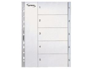 Plastregister LYRECO A4 PP 1-5 grå