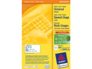 Etikett AVERY UG 70x37mm 4800 fp