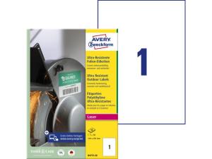 Etikett AVERY Slitst 210x297mm 50 fp