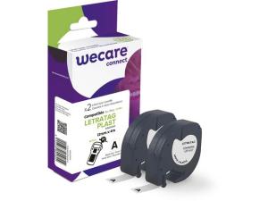 Tape WECARE Plast 12mmx4m Sv på Vit 2 fp