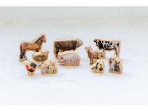 Bondgårdsdjur i trä 10 fp