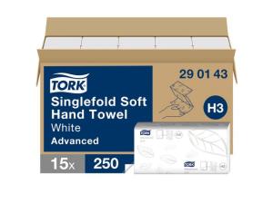 Handduk TORK Adv H3 2-l Soft vit 3750 fp