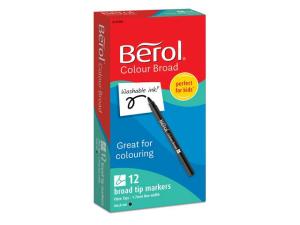 Fiberpenna BEROL Broad svart 12 fp