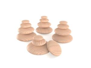 Trästenar rund olika stl natur 20 fp