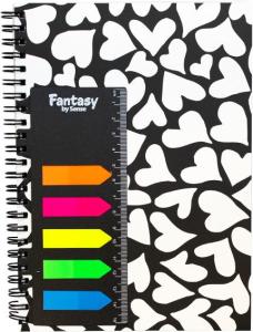 Spiralblock A5 Hjärtan med notisar