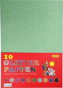 Glitterpapper 180 g 10 ark 10 färger