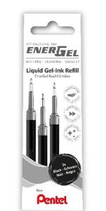 Refill PENTEL EnerGel needle svart 3 fp
