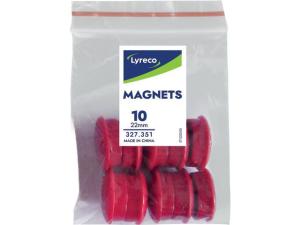 Magnetknappar LYRECO 22mm röd 10 fp