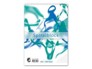 Spiralblock A6 60g 100 blad rutat