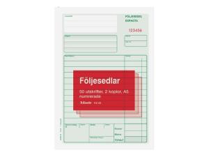 Blankett följesedel A5 3x50 bl num