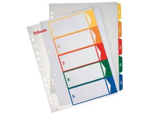 Plastregister ESSELTE PP A4 1-5 färger