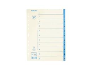 Pappregister JOPA A4 1-10 vit blå