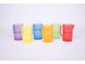 Transparent bägare färgade 6 fp