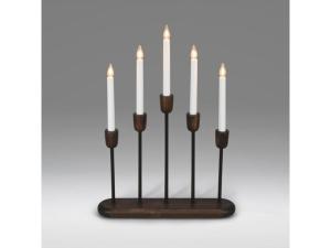 Elljusstake 5 ljus LED 38x53 5cm svart