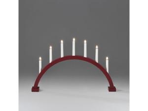 Elljusstake 7 ljus 59x38 5cm trä röd