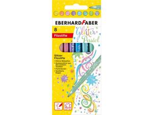 Fiberpenna FABER Glitter pastel 8 fp