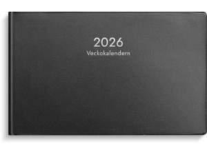 Veckokalender 2026 plast svart