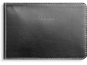 Veckokalender 2026 konstläder svart