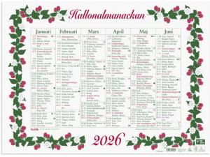 Väggkalender Stora Hallonalmanackan 2026