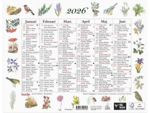 Väggkalender Lilla Naturalmanackan 2026