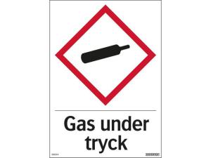 Skylt Gas under tryck 210x297mm