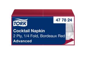 Servett TORK Cocktail 2-lag v röd 200 fp