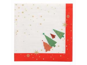 Servett Xmas Trees 3-lags 40x40cm 50 fp