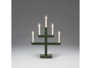 Elljusstake 5 ljus 35x48cm trä grön