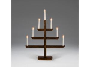 Elljusstake 7 ljus 48x61cm trä brun