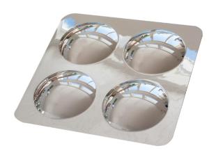 Spegel med 4 konvexa kupoler