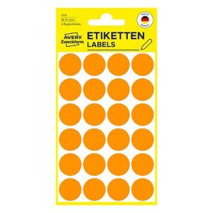 Färgkodningsprick AVERY Ø18mm oran 96 fp