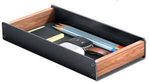 Brevkorg ALBA A4 svart alu-valnöt