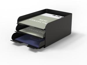 Brevkorg ALBA metall 3-facks A4 svart