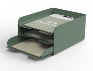 Brevkorg ALBA metall 3-facks A4 grön