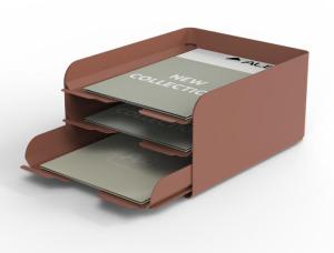Brevkorg ALBA metall 3-facks A4 terrak