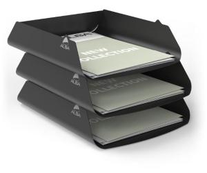 Brevkorg ALBA metall A4 svart